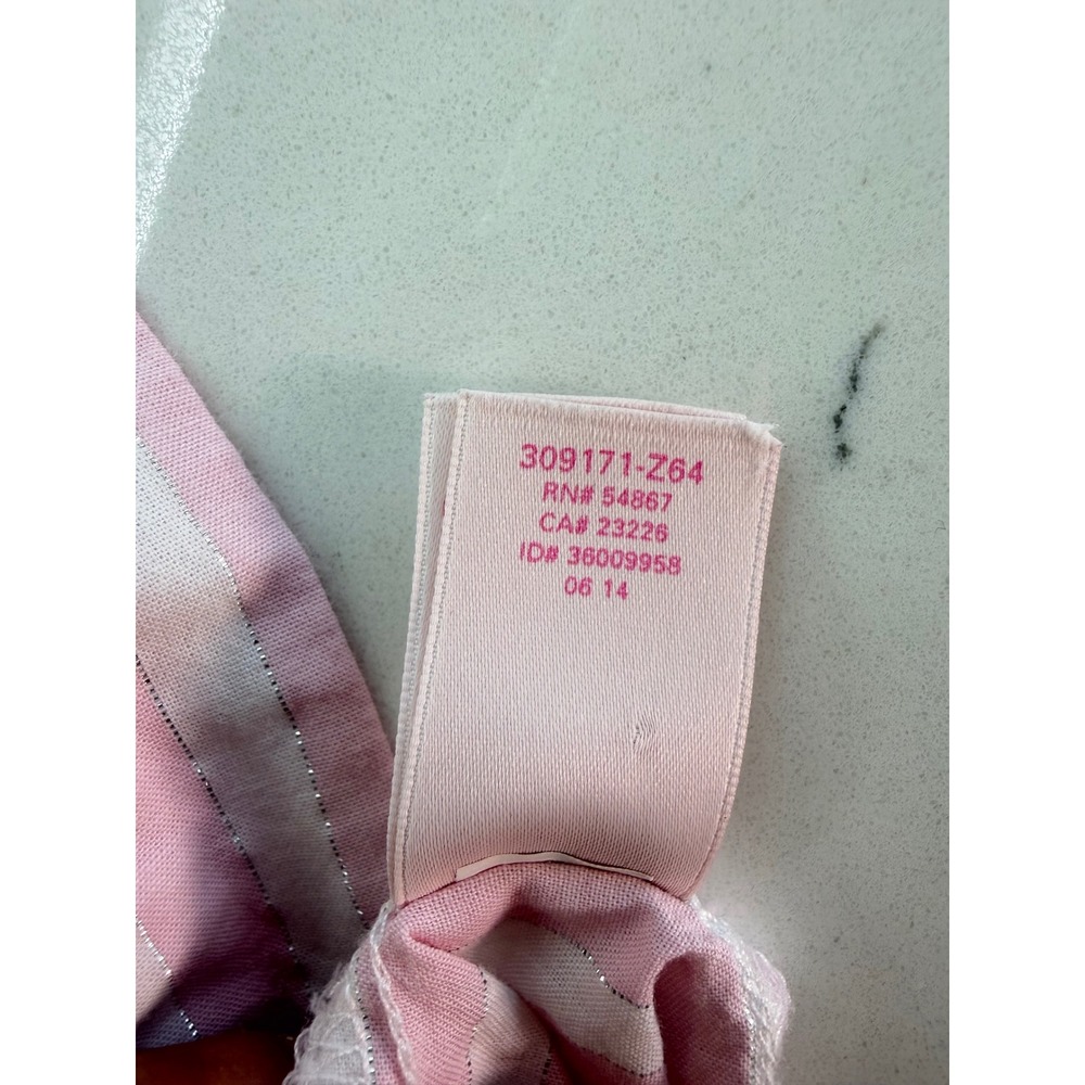 Victorias Secret Sleep Shirt Womens S Pink Cotton Striped Metallic Boyfriend Fit - Picture 12 of 13